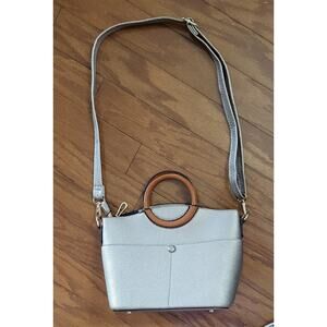 MELLOW WORLD Purse Crossbody with Circle Handles Medium Gold Brown